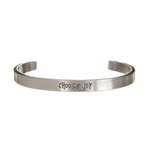Choose Joy Inspirational Pewter Cuff Bracelet – Handcrafted Affirmation Jewelry | Made in USA Whitney Howard Designs  Cuff Bracelets