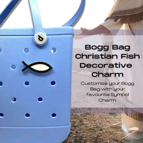 Christian Fish Symbol Charm – Tote Bag Accessory | Made in USA Chatelet Manufacturing 