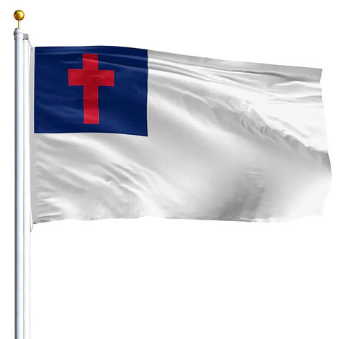 Christian Outdoor Nylon Flag – UV-Resistant SolarGuard Dye – Durable Banner | Made in USA Freedom Flag and Pole 
