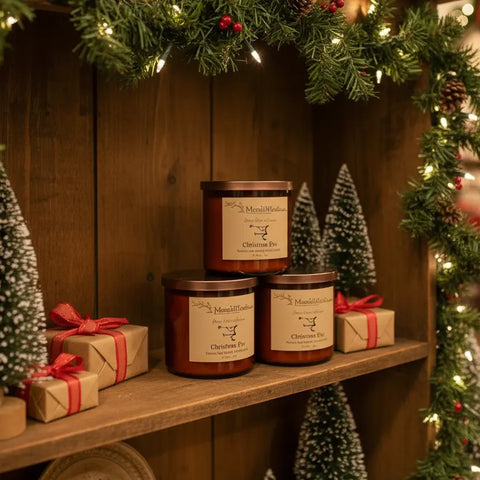 Christmas Eve Scented Soy Wax Candle 3-Wick 17oz – Blown Glass Jar Home Fragrance | Made in USA MorninWood Candles  3 Wick Candle