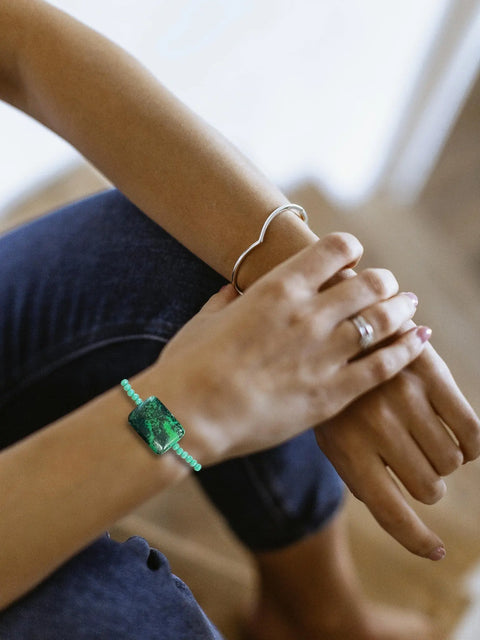 Chrysocolla and Turquoise Bead Bracelet | a Touch of Serenity Michelle Marie Boutique  Bracelets