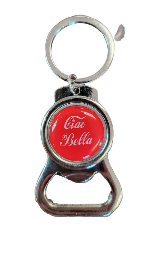 Ciao Bella Red and Black Bottle Opener Keychain – Stylish Compact Bar Accessory | Made in USA Michelle Marie Boutique  Keychain