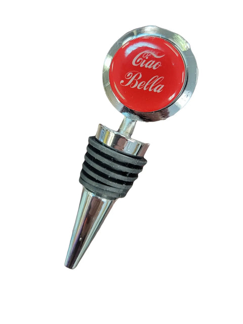 Ciao Bella Wine Bottle Stopper – Red or Black Enamel Finish | Handcrafted American Wine Accessory Made in USA Michelle Marie Boutique  Wine Stopper