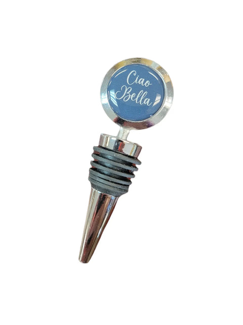 Ciao Bella Wine Bottle Stopper – Red or Black Enamel Finish | Handcrafted American Wine Accessory Made in USA Michelle Marie Boutique  Wine Stopper