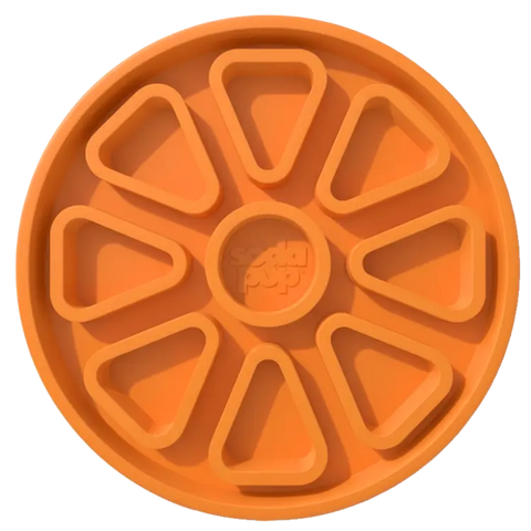 Citrus Softie ETray Shallow Slow Feeder Dog Bowl |  USA Made SodaPup  ETRAY
