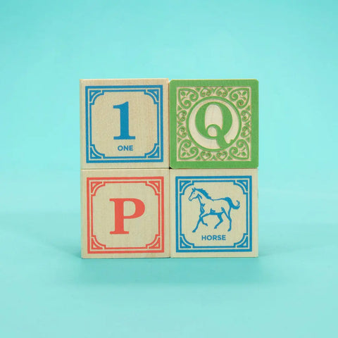Classic Alphabet Learning Blocks Set 28 Pieces – Sustainable Basswood Cubes with Canvas Tote | Made in USA by Uncle Goose Uncle Goose  Classic Goose
