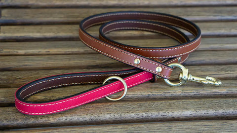 Classic American Bridle Leather Dog Leash With Waxed Cotton Handle – Upland & Downstream | Made in USA Auburn Leathercrafters  item