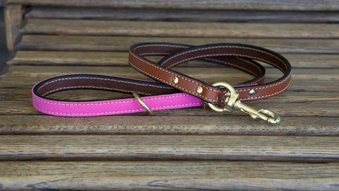 Classic American Bridle Leather Dog Leash With Waxed Cotton Handle – Upland & Downstream | Made in USA Auburn Leathercrafters  item