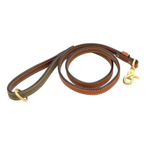 Classic American Bridle Leather Dog Leash With Waxed Cotton Handle – Upland & Downstream | Made in USA Auburn Leathercrafters  item
