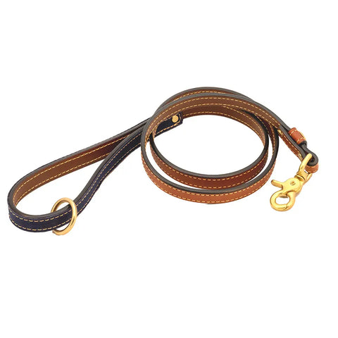 Classic American Bridle Leather Dog Leash With Waxed Cotton Handle – Upland & Downstream | Made in USA Auburn Leathercrafters  item