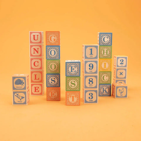 Classic Wooden ABC Alphabet Blocks Set – 28 Pieces – 1.75 Inch Educational Toy | Made in USA Uncle Goose  Classic Goose