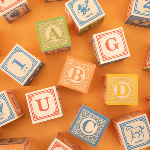 Classic Wooden ABC Alphabet Blocks Set – 28 Pieces – 1.75 Inch Educational Toy | Made in USA Uncle Goose  Classic Goose