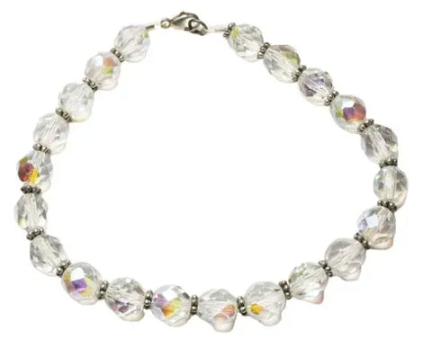 Clear Czech Crystal Bracelet – Stretch Design With Metal Spacers | Made in USA Michelle Marie Boutique  Bracelet