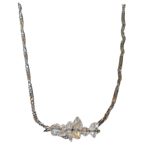 Clear Quartz Birthstone Necklace for April – Adjustable Stainless Steel Chain | Made in USA Gift Jewelry Michelle Marie Boutique  Necklace