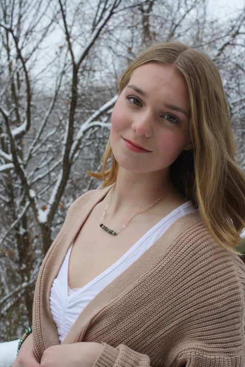 Clear Quartz Birthstone Necklace for April – Adjustable Stainless Steel Chain | Made in USA Gift Jewelry Michelle Marie Boutique  Necklace