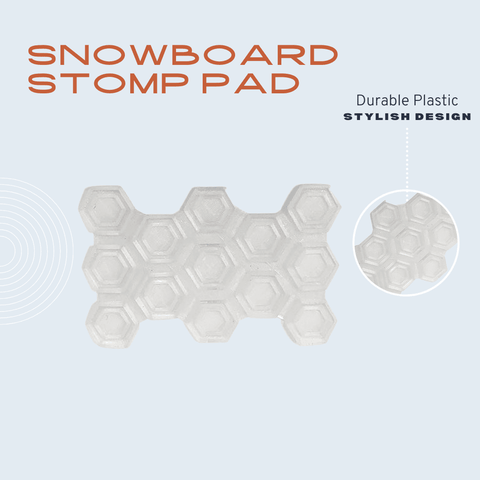 Clear Hexagon Pattern Snowboard Stomp Pad – Enhanced Grip Adhesion | Made in USA Chatelet Manufacturing 