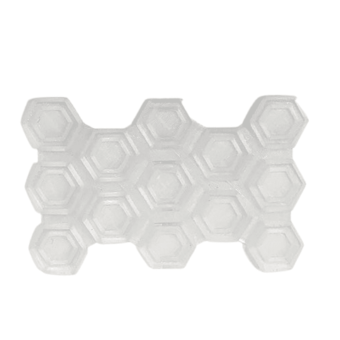 Clear Hexagon Pattern Snowboard Stomp Pad – Enhanced Grip Adhesion | Made in USA Chatelet Manufacturing 