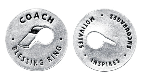 Coach Blessing Ring Charm – Handcrafted Recycled Pewter Motivational Pendant | Made in USA Whitney Howard Designs  Blessing Ring
