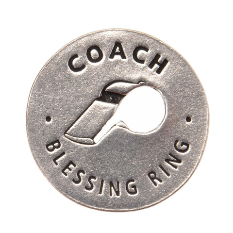 Coach Blessing Ring Charm – Handcrafted Recycled Pewter Motivational Pendant | Made in USA Whitney Howard Designs  Blessing Ring