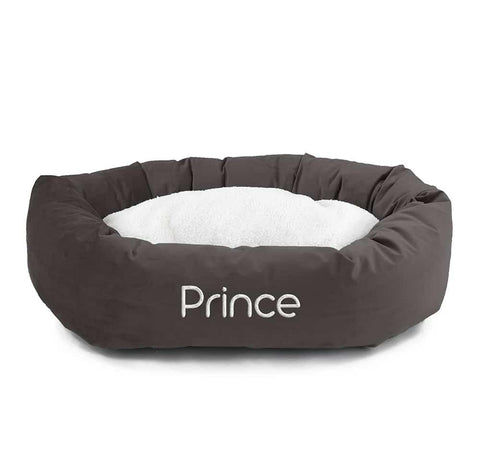 Velvet Sherpa Bagel Dog Bed – Cozy Plush Pet Lounger | Made in USA Majestic Pet 