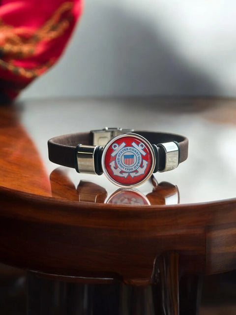 Coast Guard Cork Bracelet – Eco-Friendly Nautical Wristband in 5 Sizes | Handmade Craftsmanship Made in USA Michelle Marie Boutique  Bracelets