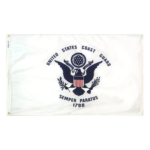 Coast Guard Flag 3x5 Ft – UV-Resistant Outdoor Nylon Fabric with SolarGuard Dyes | Made in USA Freedom Flag and Pole 