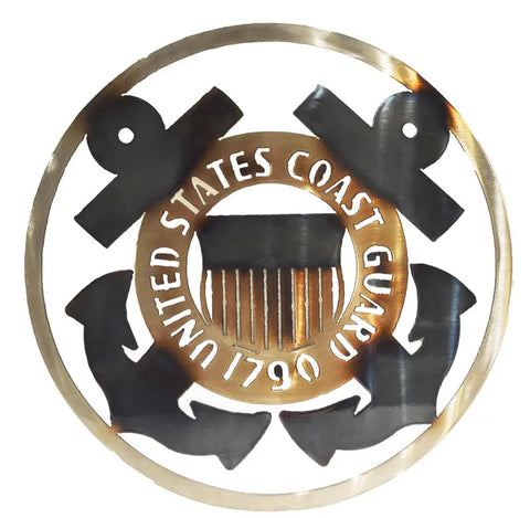Coast Guard Metal Wall Art – United States Heritage Decor | Made in USA Knights Home Decor  item