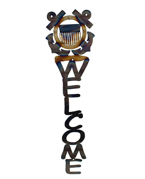 Coast Guard Metal Welcome Sign – Patriotic Wall Decor | Handcrafted in USA Knights Home Decor  item