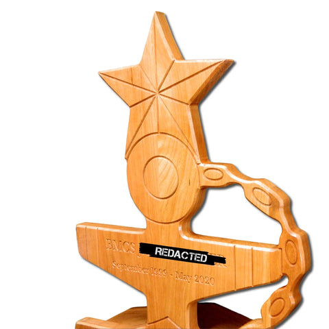 The Coast Guard Senior Chief Petty Officer (SCPO) Anchor Shadow Box by Legacies of America Woodworking Company is handcrafted in the USA. It features fine hardwood, a plain white background, and custom engraving.