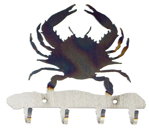 Coastal Crab Metal Key Holder – Handcrafted Wall Mount Rack for Entryway Organization | Made in USA Knights Home Decor  item