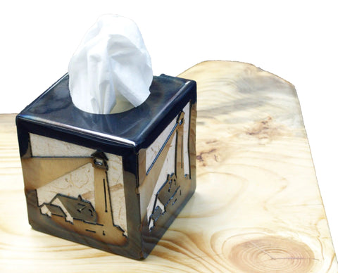Coastal Lighthouse Tissue Box Cover – Handcrafted Square Decor Accent | Made in USA Home Essentials Knights Home Decor  item