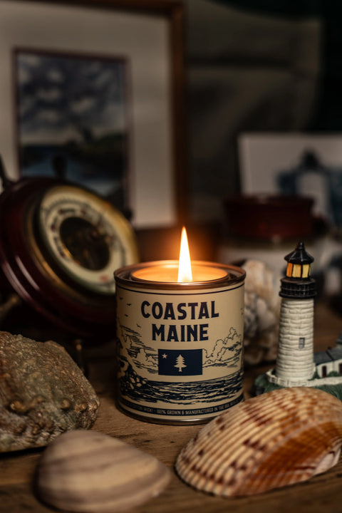 Coastal Maine 8 Oz Soy Wax Candle – Handcrafted Home Fragrance With Ocean Breeze Scent | Made in USA All American Maker 