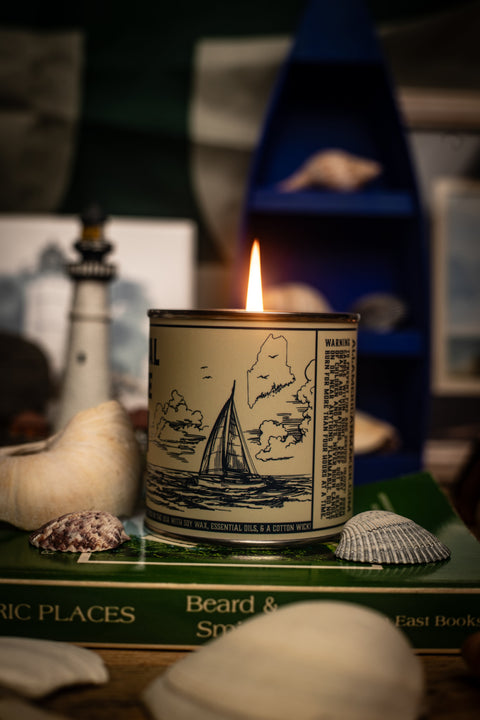 Coastal Maine 8 Oz Soy Wax Candle – Handcrafted Home Fragrance With Ocean Breeze Scent | Made in USA All American Maker 