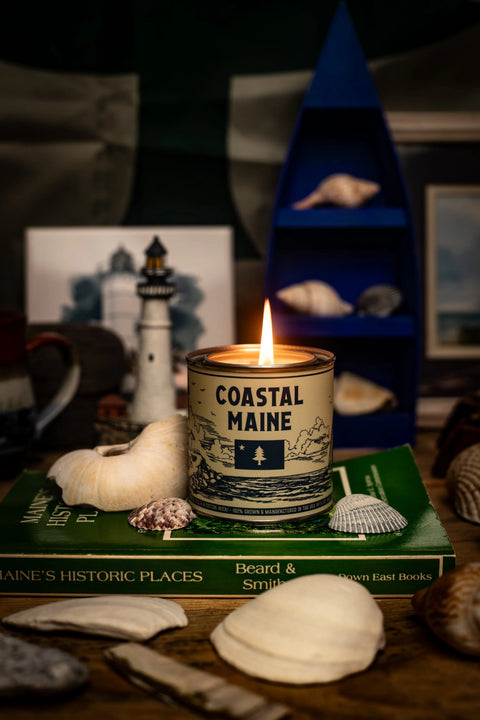 Coastal Maine 8 Oz Soy Wax Candle – Handcrafted Home Fragrance With Ocean Breeze Scent | Made in USA All American Maker 