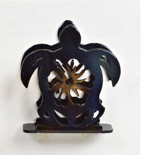 Coastal Sea Turtle Cocktail Napkin Holder – Handcrafted Ocean Decor | Made in USA by Veteran-Owned Business Knights Home Decor  item