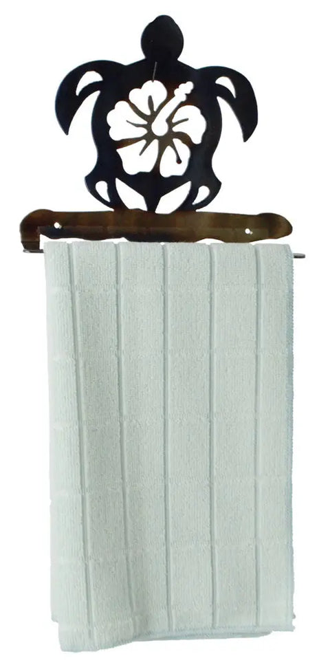 Coastal Sea Turtle Hand Towel Holder – Rustic Bathroom Decor Accent | Made in USA Knights Home Decor  item