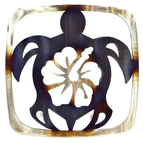 Coastal Sea Turtle Metal Trivet – Handmade Heat Treated Hot Plate | Made in USA Knights Home Decor  item
