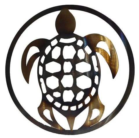 Coastal Sea Turtle Metal Wall Art – Handmade Marine Decor | Made in USA Knights Home Decor  item