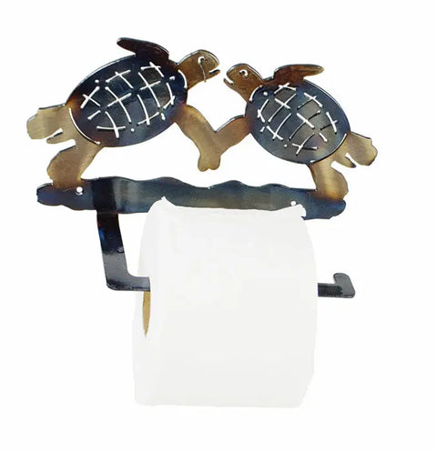 Coastal Swimming Sea Turtle Toilet Paper Holder – Handcrafted Steel Bathroom Accessory | Made in USA Knights Home Decor  item