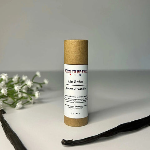 Coconut Vanilla Lip Balm – Nutrient-Rich Hydrating Formula with Grass-Fed Tallow | Made in USA Born to be Free  Lip Balm