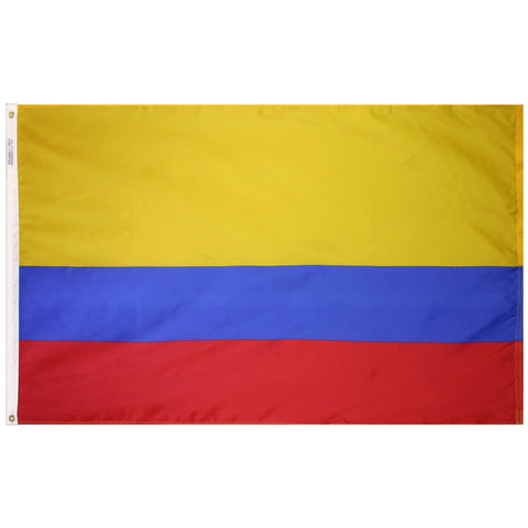 Colombia Outdoor Flag 200 Denier Nylon with UV-Resistant SolarGuard Dyes – Durable Patriotic Banner | Made in USA Freedom Flag and Pole 
