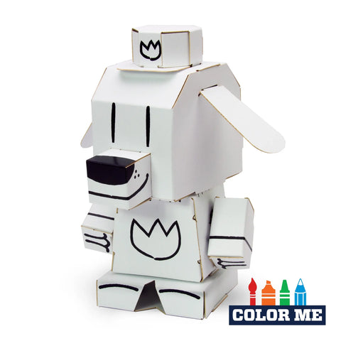 Color Me Dog Man Craft Kit – 4 Inch Paperboard Character Toy for Kids Ages 6+ | Made in USA Creativity Kit Cubles  Cubles
