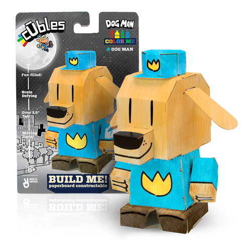 Color Me Dog Man Craft Kit – 4 Inch Paperboard Character Toy for Kids Ages 6+ | Made in USA Creativity Kit Cubles  Cubles