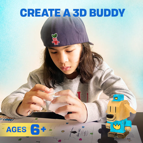 Color Me Dog Man Craft Kit – 4 Inch Paperboard Character Toy for Kids Ages 6+ | Made in USA Creativity Kit Cubles  Cubles