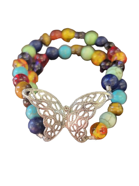 Colorful Butterfly Chakra Bracelet - Gemstone Michelle Marie Boutique  Bracelets
