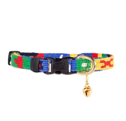 Colorful Cat Collar with Breakaway Safety Buckle – Adjustable Stylish Pet Accessory | Made in USA Auburn Leathercrafters  item