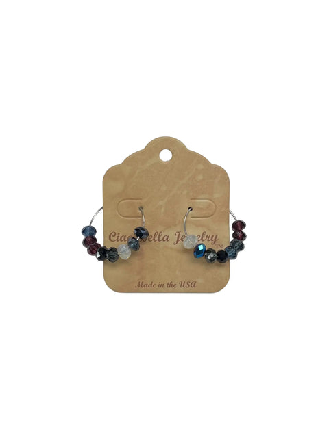 Colorful Crystal Silver Hoop Earrings 1 Inch – Lightweight Hypoallergenic Jewelry | Made in USA Michelle Marie Boutique  Earrings