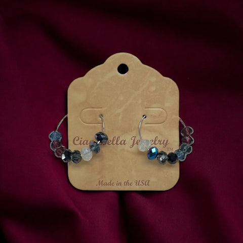 Colorful Crystal Silver Hoop Earrings 1 Inch – Lightweight Hypoallergenic Jewelry | Made in USA Michelle Marie Boutique  Earrings