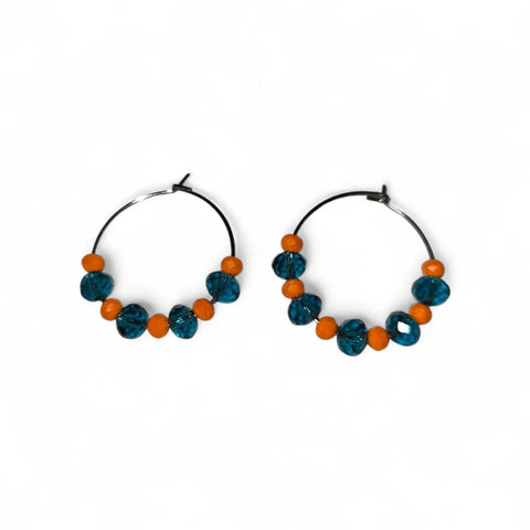 Colorful Crystal Silver Hoop Earrings 1 Inch – Lightweight Hypoallergenic Jewelry | Made in USA Michelle Marie Boutique  Earrings