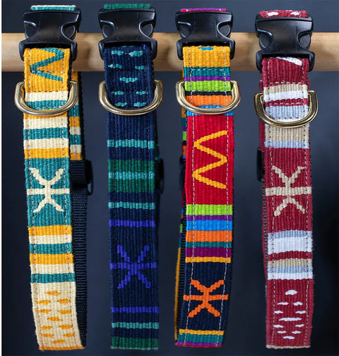 Colorful Hand-Woven Side-Release Dog Collar 1 Inch – Durable Nylon Backing | Made in USA Auburn Leathercrafters  item